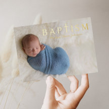 1 Foto Religious Cross Blue Boy Taufe Gold