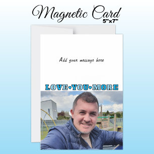 1 Foto, Text hinzufügen, Liebeskarte blau magnetis Magneteinladung