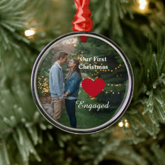 1 Foto Unsere ersten Weihnachten Verlobt /custom Ornament Aus Metall