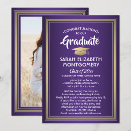 1 Foto Virtual Graduation Party Lila Gold White Einladung