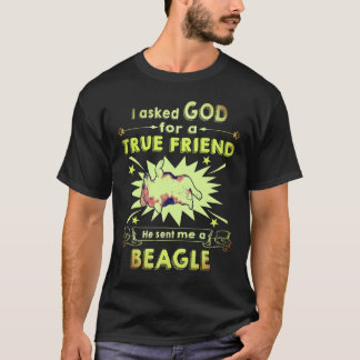 1 Fragte Gott - Wahrer Freund - Ein Beagle T-Shirt