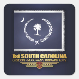 1. Freiwillige Infanterie South Carolina Quadratischer Aufkleber