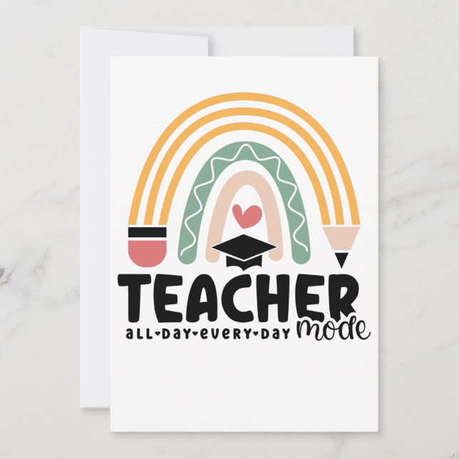 1- Funny Teacher Mode Teaching Geschenk für Lehrer Dankeskarte (Vorderseite)