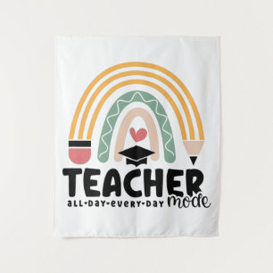 1- Funny Teacher Mode Teaching Geschenk für Lehrer Wandteppich