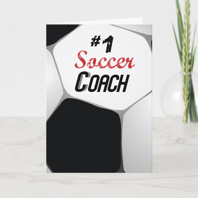 1 Fußballtrainer Grosser Ball Dankeskarte (Vorderseite)