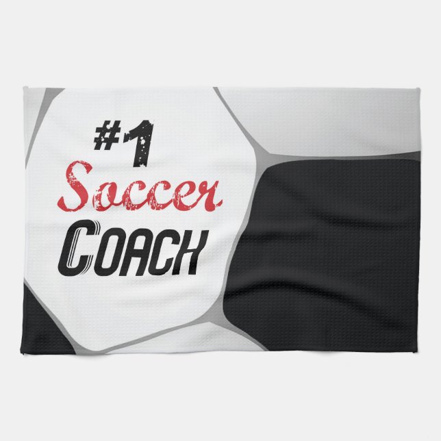 1 Fußballtrainer Grosser Ball Geschirrtuch (Horizontal)