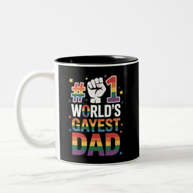 1. Gayest-Vater der Welt LGBT am Sonntag des Vater Zweifarbige Tasse (Links)