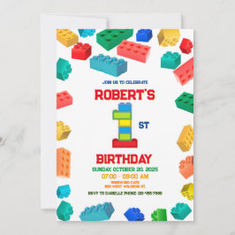 1. Gebäude blockiert Geburtstagseinladung, Blöcke Einladung