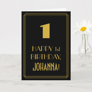 1. Geburtstag – Art Deco inspiriertes Aussehen "1" Karte
