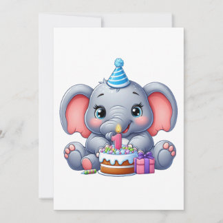 1. Geburtstag Baby Elefant Einladung