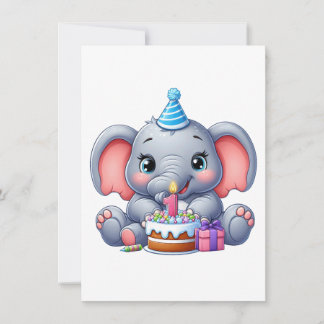 1. Geburtstag Baby Elefant Einladung