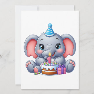 1. Geburtstag Baby Elefant Einladung