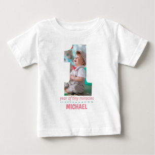 1. GEBURTSTAG BABY SCHLIESSEN CUSTOM-FOTO T-SHIRT
