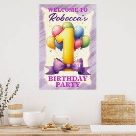 1. Geburtstag Ballon Thema Poster
