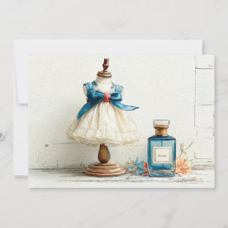 1. Geburtstag Blue Couture Parfüm Thema Einladung