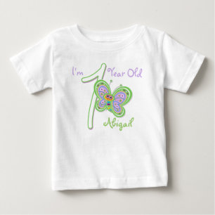 1. Geburtstag Butterfly Baby T - Shirt