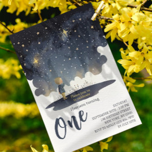 1. Geburtstag Celestial Stars Watercolor Boy Moder Einladung