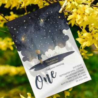 1. Geburtstag Celestial Stars Watercolor Boy Moder Einladung