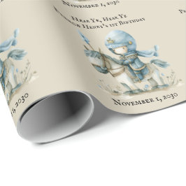 1. Geburtstag des mittelalterlichen Ritterjungen Geschenkpapier