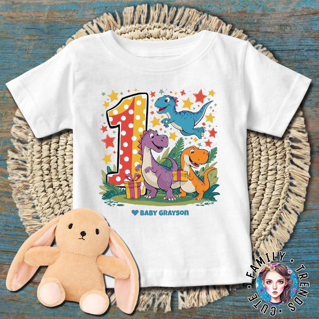 1. Geburtstag Dinosaur Geburtstag Baby T-shirt (Von Creator hochgeladen)
