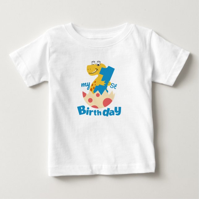 1. Geburtstag Dinosaurier Baby T-shirt (Vorderseite)