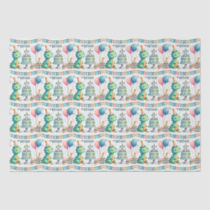 1. Geburtstag Dinosaurier Dino Junge Wasserfarben Seidenpapier