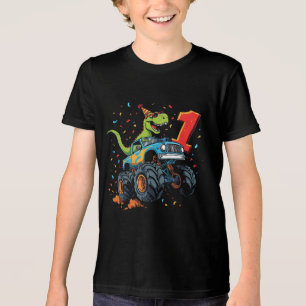 1. Geburtstag Dinosaurier Monster Truck T-Shirt fü Tri-Blend Shirt