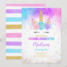 1. Geburtstag Einhorn-Party Einladung