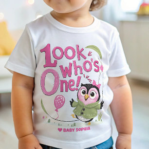 1. Geburtstag Erster Geburtstag glückliche Owl Baby T-shirt