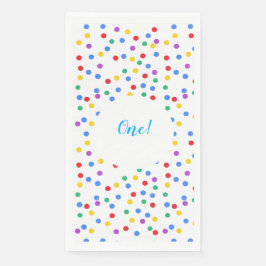 1. Geburtstag farbenfrohe Confetti Dots Serviette