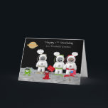 1. Geburtstag für Grandson Grußkarten Karte<br><div class="desc">Wünschen Sie Ihrem Enkel einen glücklichen 1. Geburtstag mit einer Karte mit drei bezaubernden Marschallastronauten,  die gerade auf dem Mond gelandet sind. Einige Elemente von La galerie de Jackie/Scrappin Doodles/J. Rett Graphics</div>