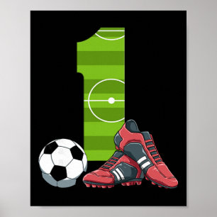 1 Geburtstag Fußball Erster Geburtstag Fußball Kin Poster