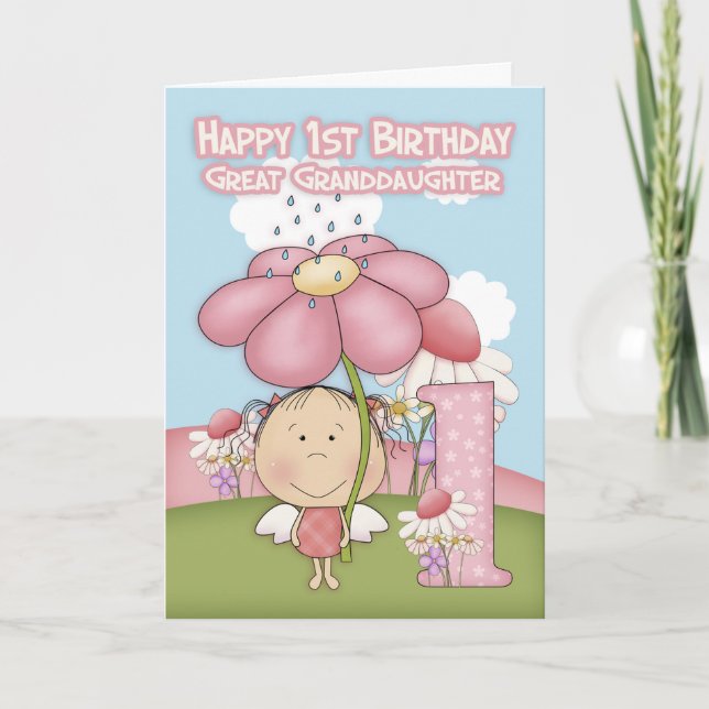 1. Geburtstag - Große Enkeltochter - Grußkarte Karte (Vorderseite)
