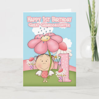 1. Geburtstag - Große Enkeltochter - Grußkarte Karte