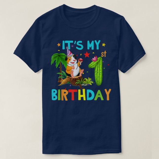 1. Geburtstag Guinea Schweinefleisch Geburtstag 1  T-Shirt (Design vorne)