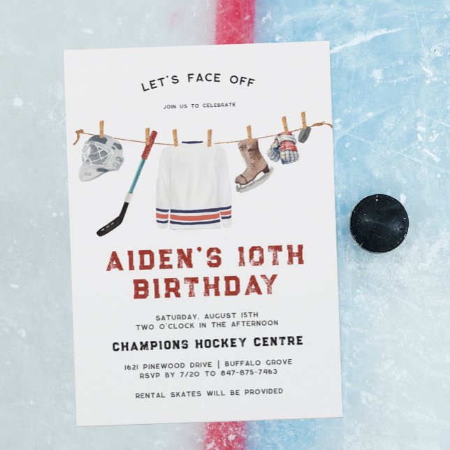 1. Geburtstag | Hockey Birthday Party Einladung (Von Creator hochgeladen)