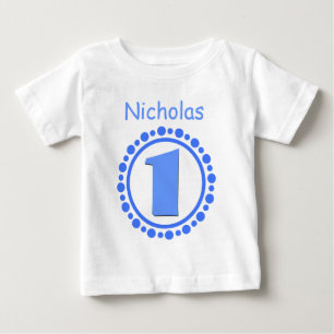 1. Geburtstag Junge ein Jahr große Zahl Name V101 Baby T-shirt