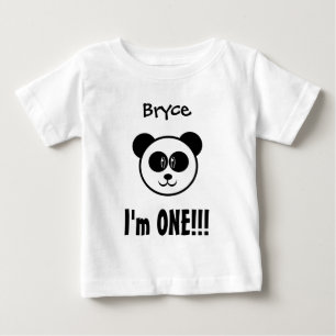 1. Geburtstag Junge oder Mädchen mit Panda V03 Baby T-shirt