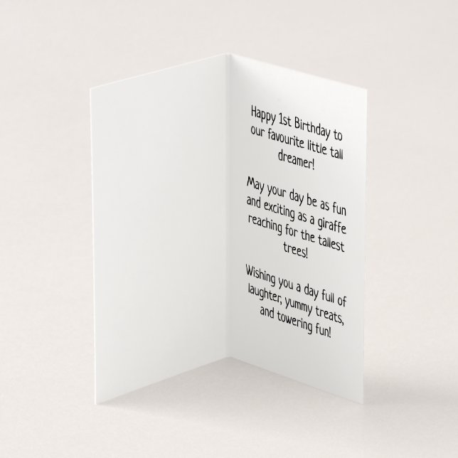 1. Geburtstag - Kinderkarte (Innenseite)