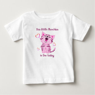 1. Geburtstag Kleiner Munchkin-Kätzchen Eins heute Baby T-shirt