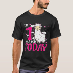 1. Geburtstag Lama Mädchen Rosa Süße Alpaka 1 Erst T-Shirt