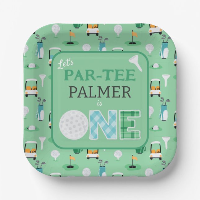 1. Geburtstag Let's Par-T Golf Party Pappteller (Vorderseite)