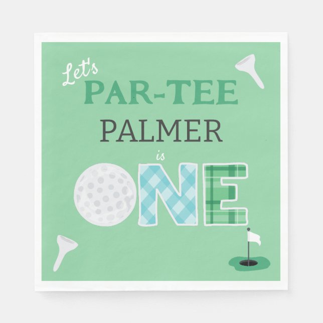 1. Geburtstag Let's Par-T Golf Party Serviette (Vorderseite)