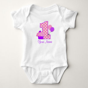 1. Geburtstag Lila Cupcake Personalisierter T - Sh Baby Strampler