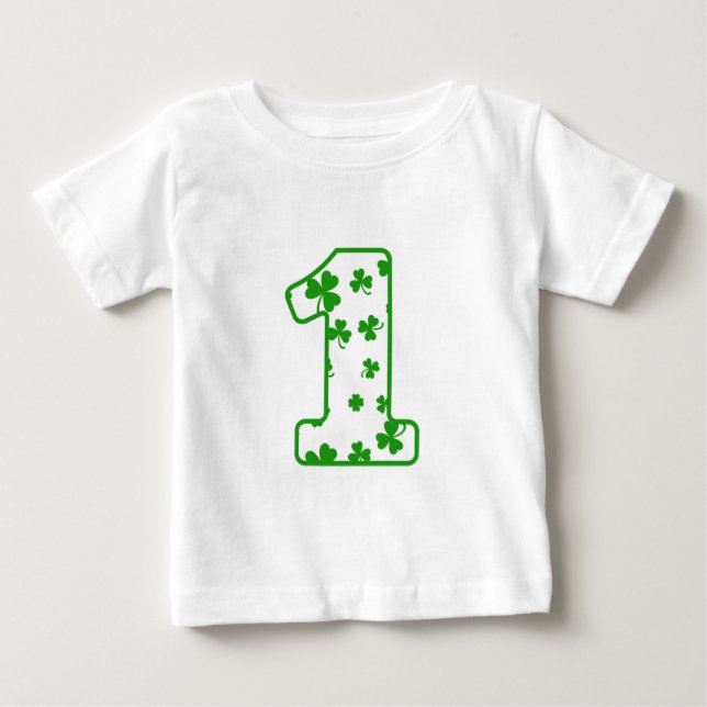 1. Geburtstag Lucky Kleeblatts Geburtstag Irish Bo Baby T-shirt (Vorderseite)