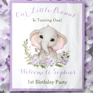 1. Geburtstag Mädchen Elefant Begrüßungsband Wandteppich