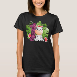 1. Geburtstag Mädchen Zebra 1 Jahre altes Safari T T-Shirt