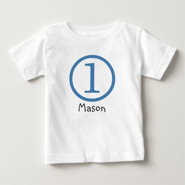 1. Geburtstag Maßgeschneiderter T - Shirt (Vorderseite)