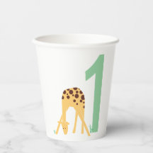 1. Geburtstag Moderne Minimalgelbe Giraffe
