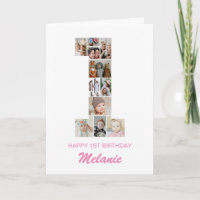 1. Geburtstag Nummer 1 FotoCollage Personalisiert